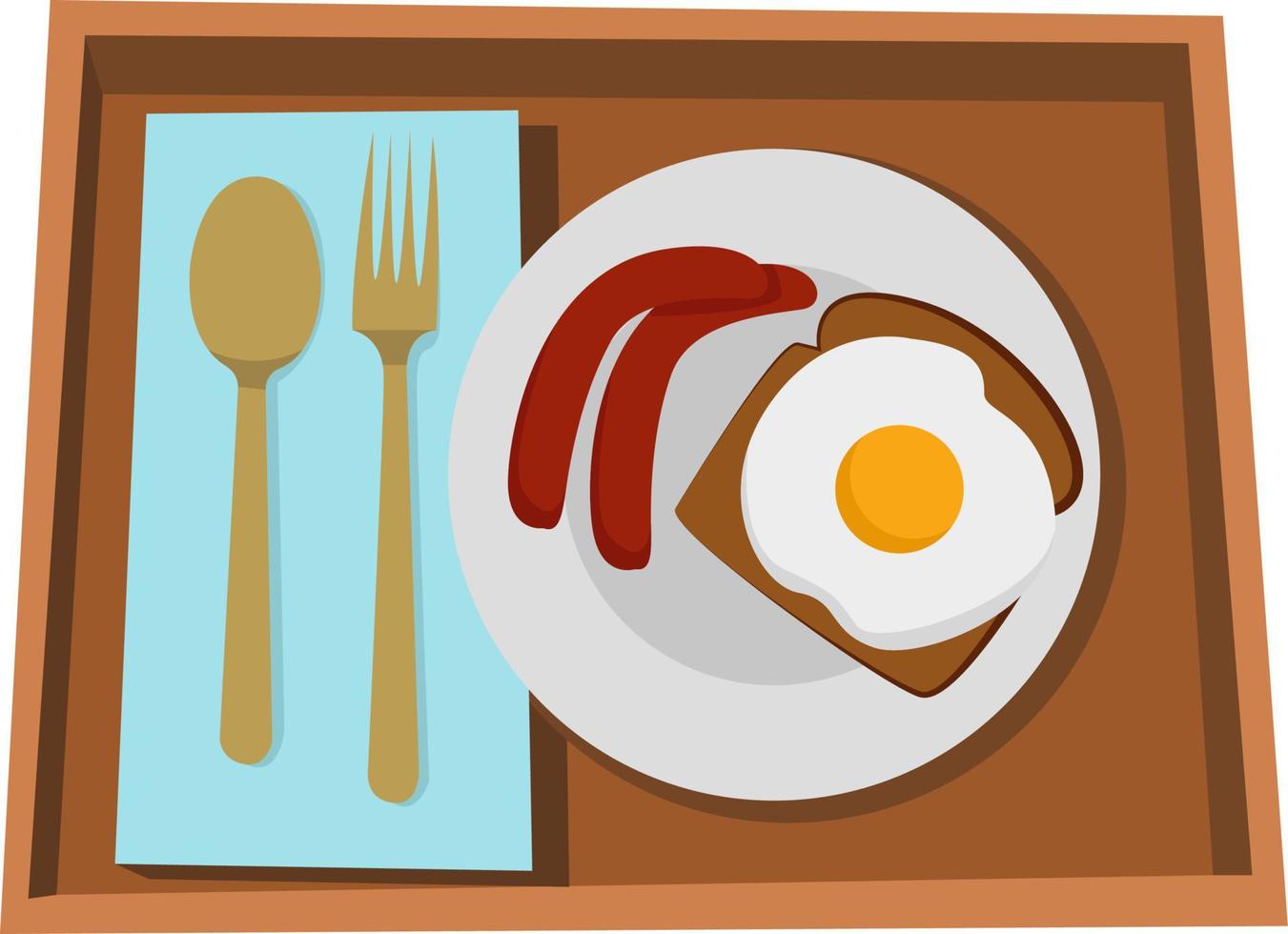 Early breakfast, illustration, vector on white background