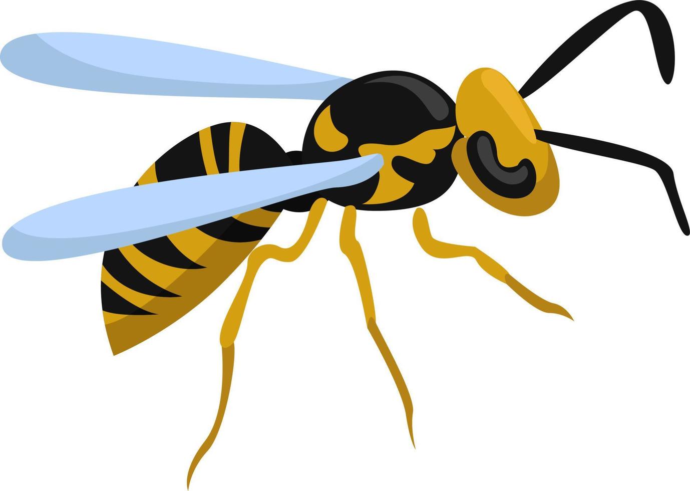 Yellow bee, illustration, vector on white background