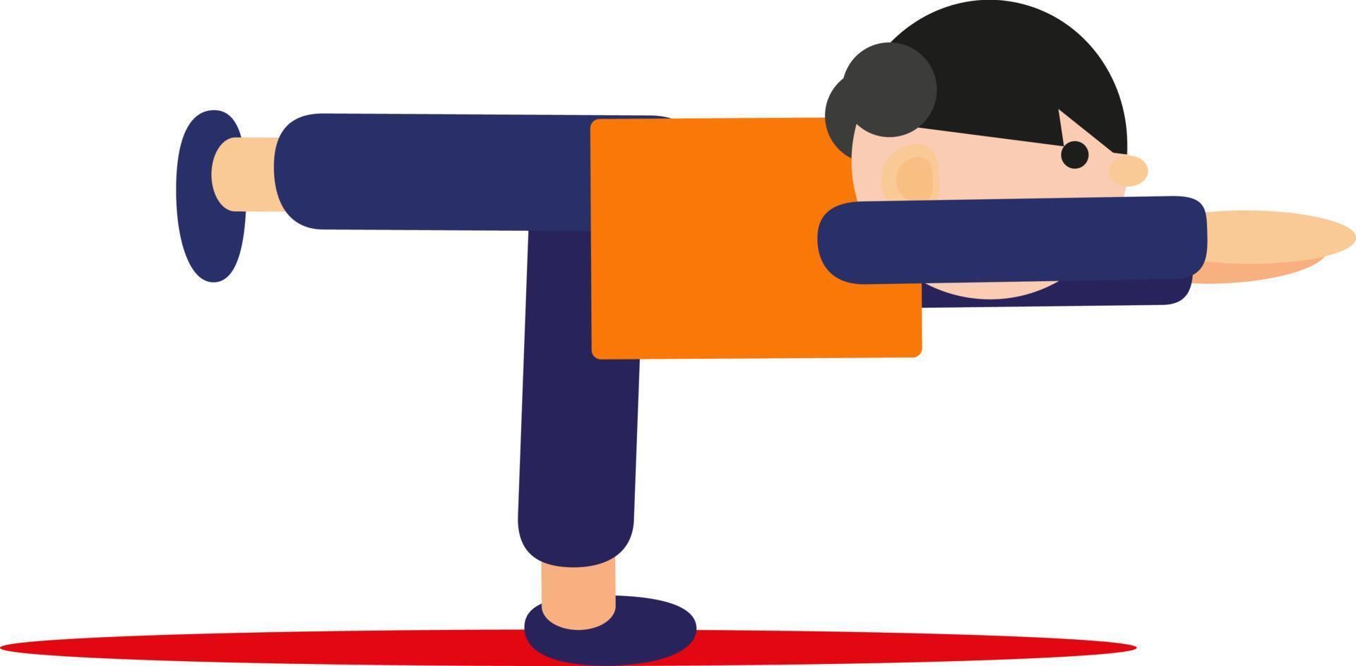 Yoga asana lean forward, illustration, vector on a white background