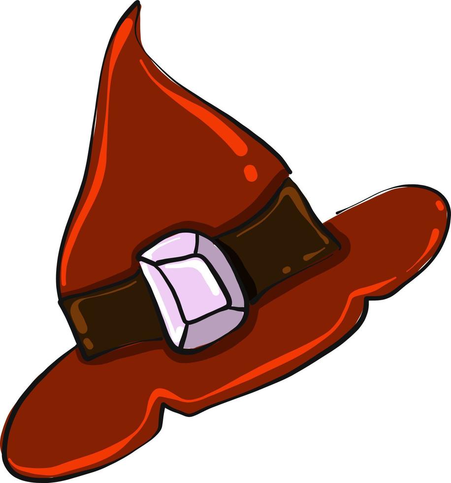 Red magic hat , illustration, vector on white background