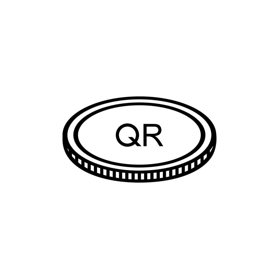 Qatar Currency Icon Symbol, Qatari Riyal, QAR Sign. Vector Illustration