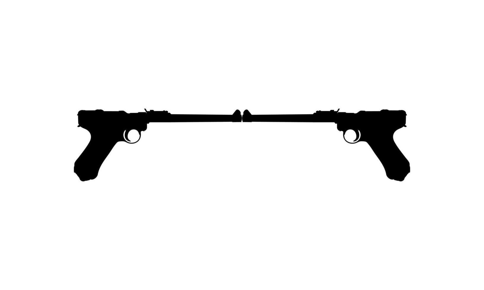 Silhouette of Pistol Gun for Logo, Pictogram, Website or Graphic Design Element. Vector Illustration