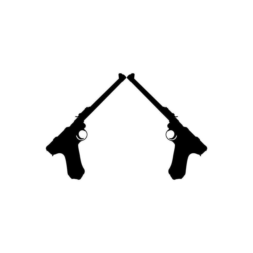 silueta de pistola para logotipo, pictograma, sitio web o elemento de diseño gráfico. ilustración vectorial vector