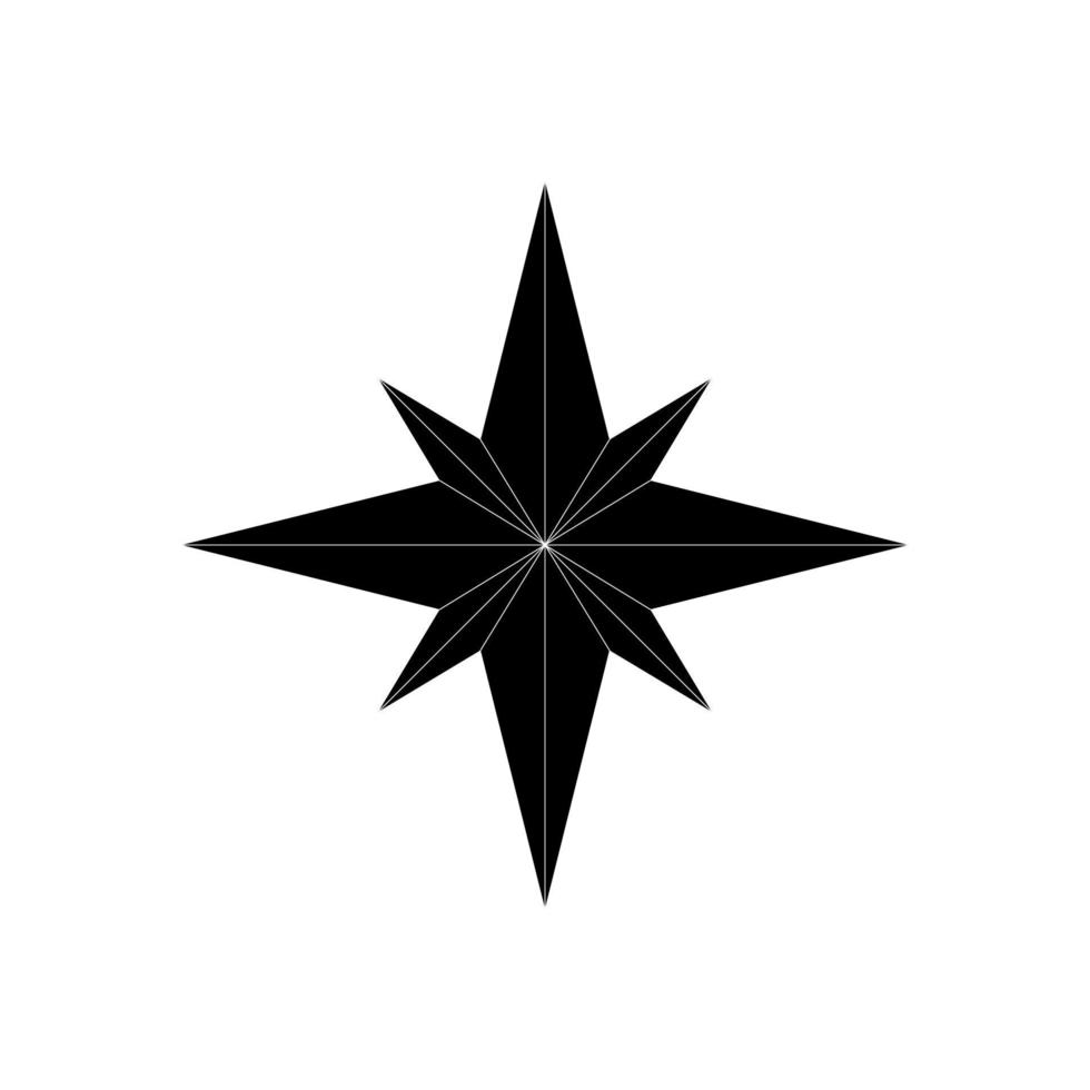 Compass Silhouette for Icon, Symbol, Apps, Website, Pictogram, Art Illustration or Graphic Design Element. Vector Illustration