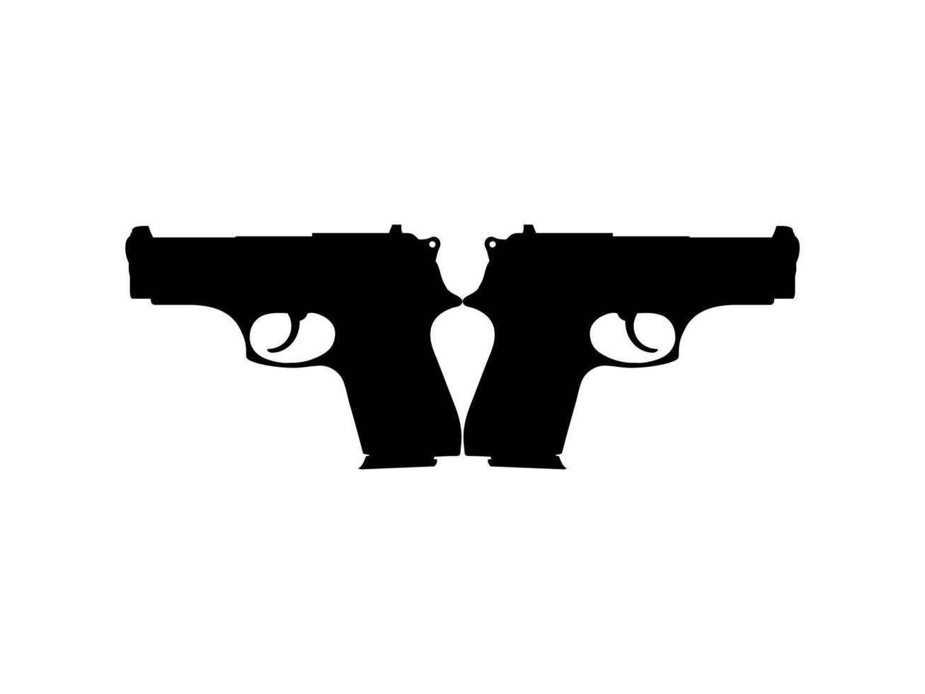 Silhouette of Pistol Gun for Logo, Pictogram, Art Illustration, Website or Graphic Design Element. Vector Illustration