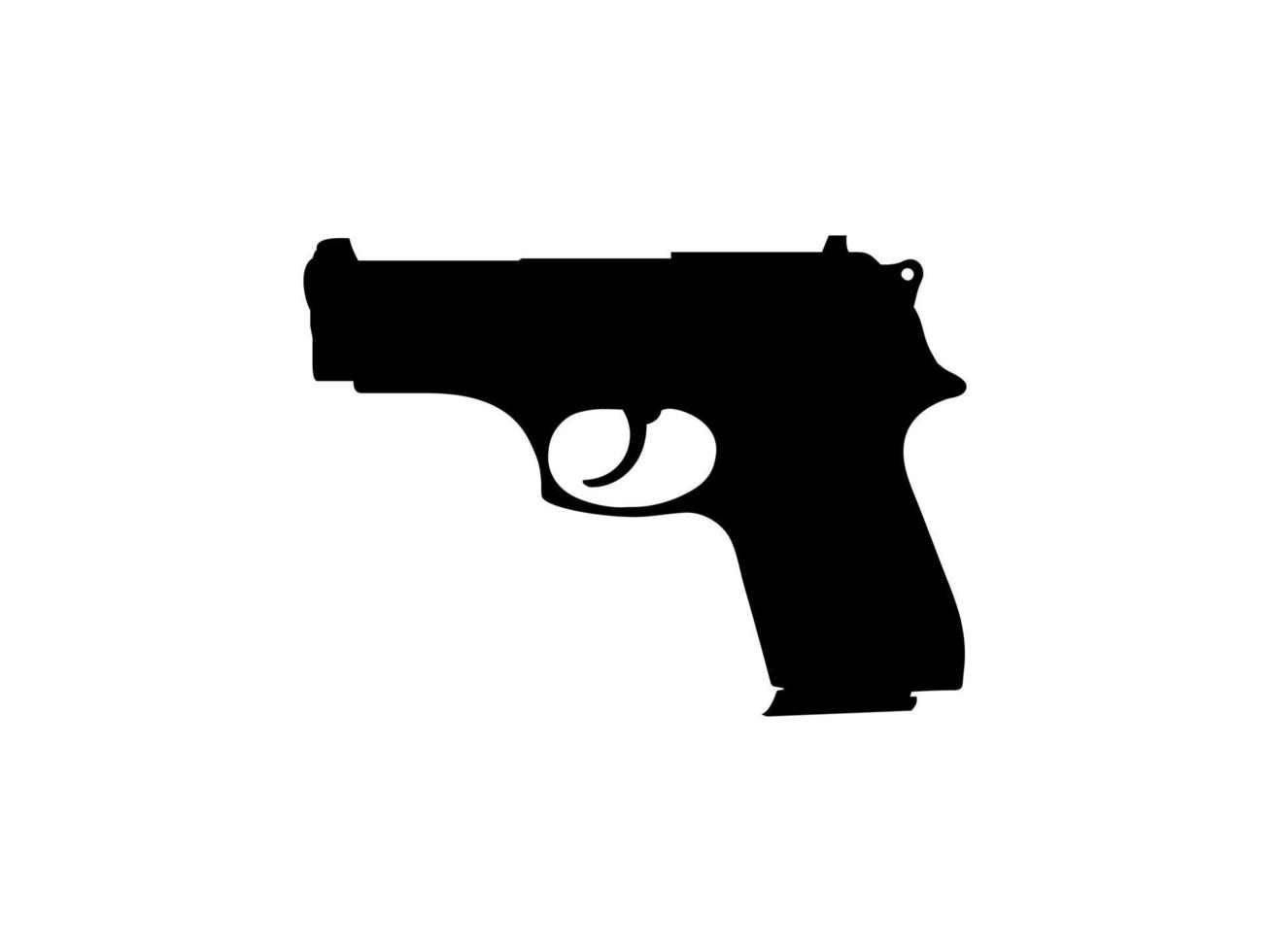 Silhouette of Pistol Gun for Logo, Pictogram, Art Illustration, Website or Graphic Design Element. Vector Illustration