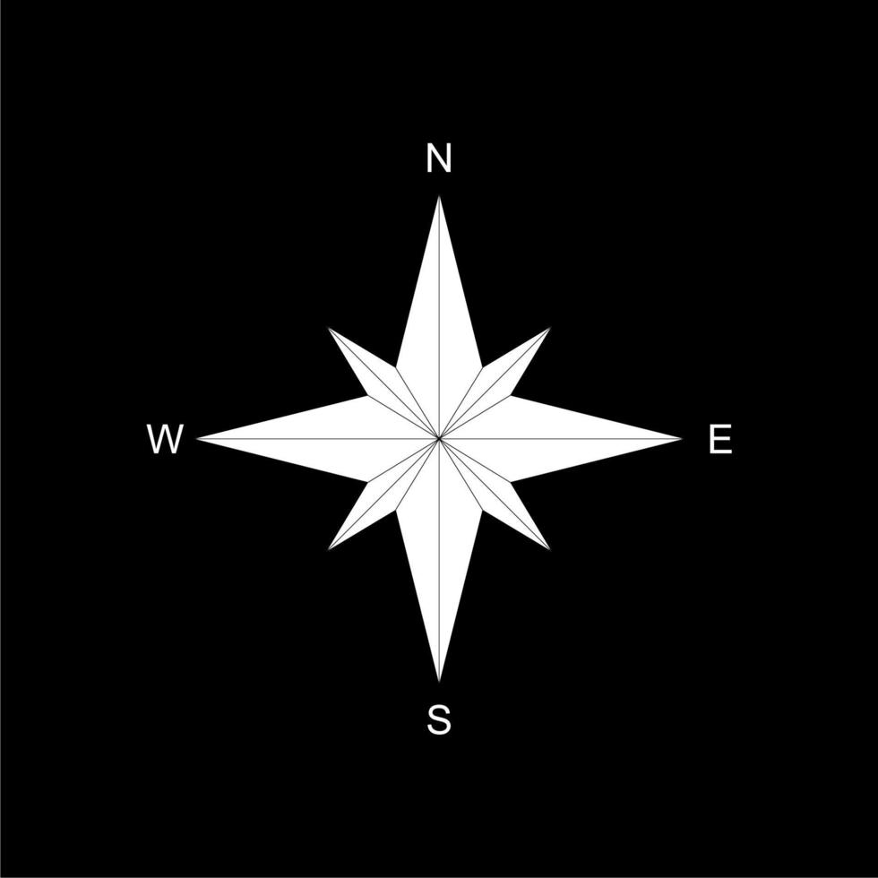 Compass Silhouette for Icon, Symbol, Apps, Website, Pictogram, Art Illustration or Graphic Design Element. Vector Illustration