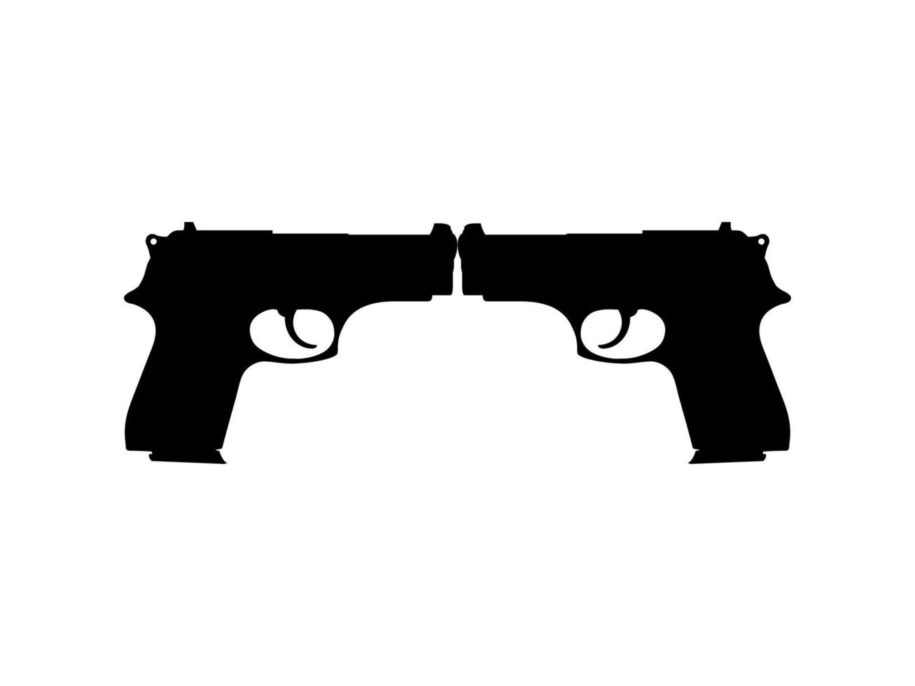 Silhouette of Pistol Gun for Logo, Pictogram, Art Illustration, Website or Graphic Design Element. Vector Illustration