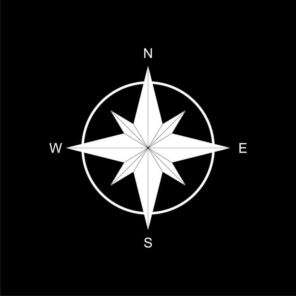 Compass Silhouette for Icon, Symbol, Apps, Website, Pictogram, Art Illustration or Graphic Design Element. Vector Illustration