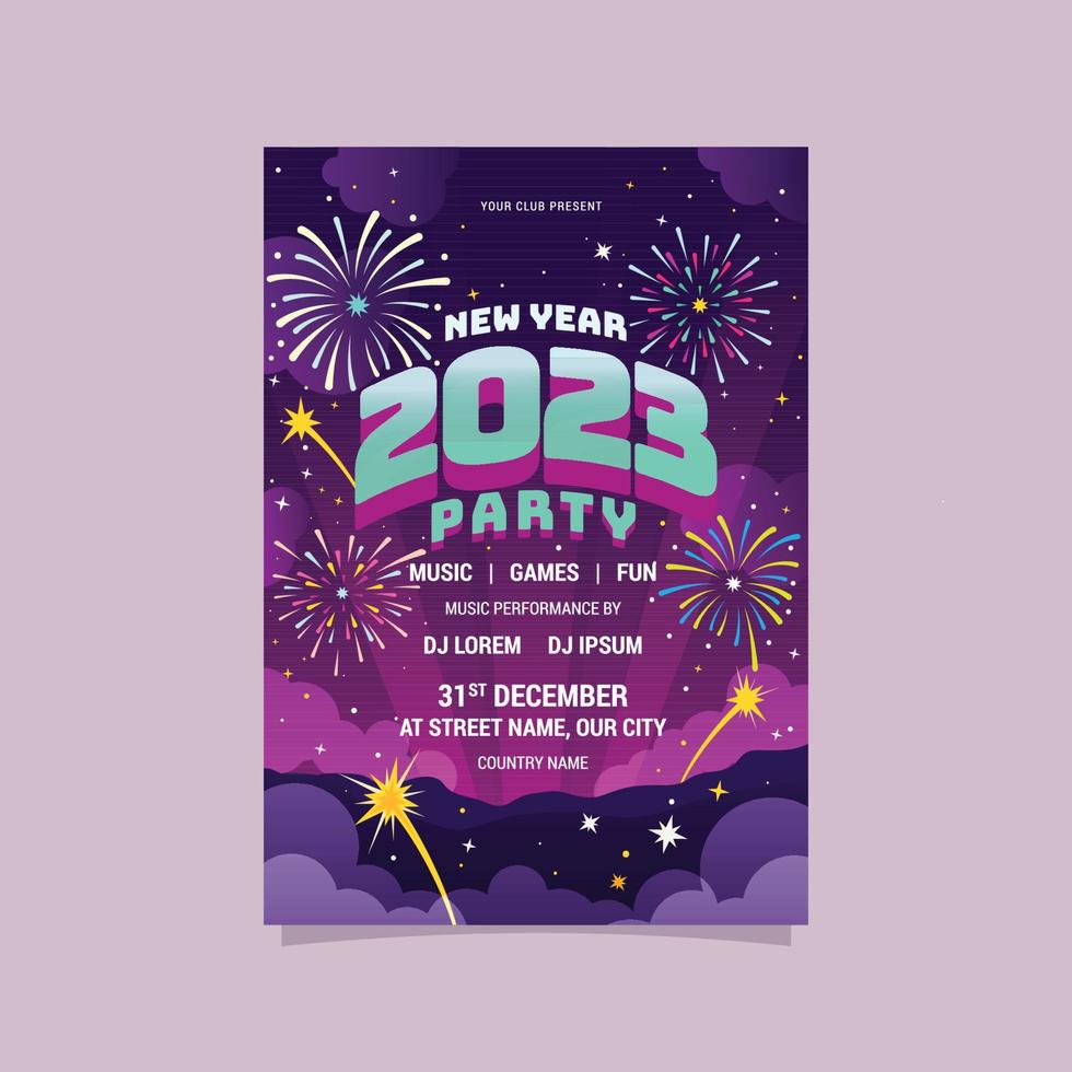 New Year 2023 Festival Poster vector