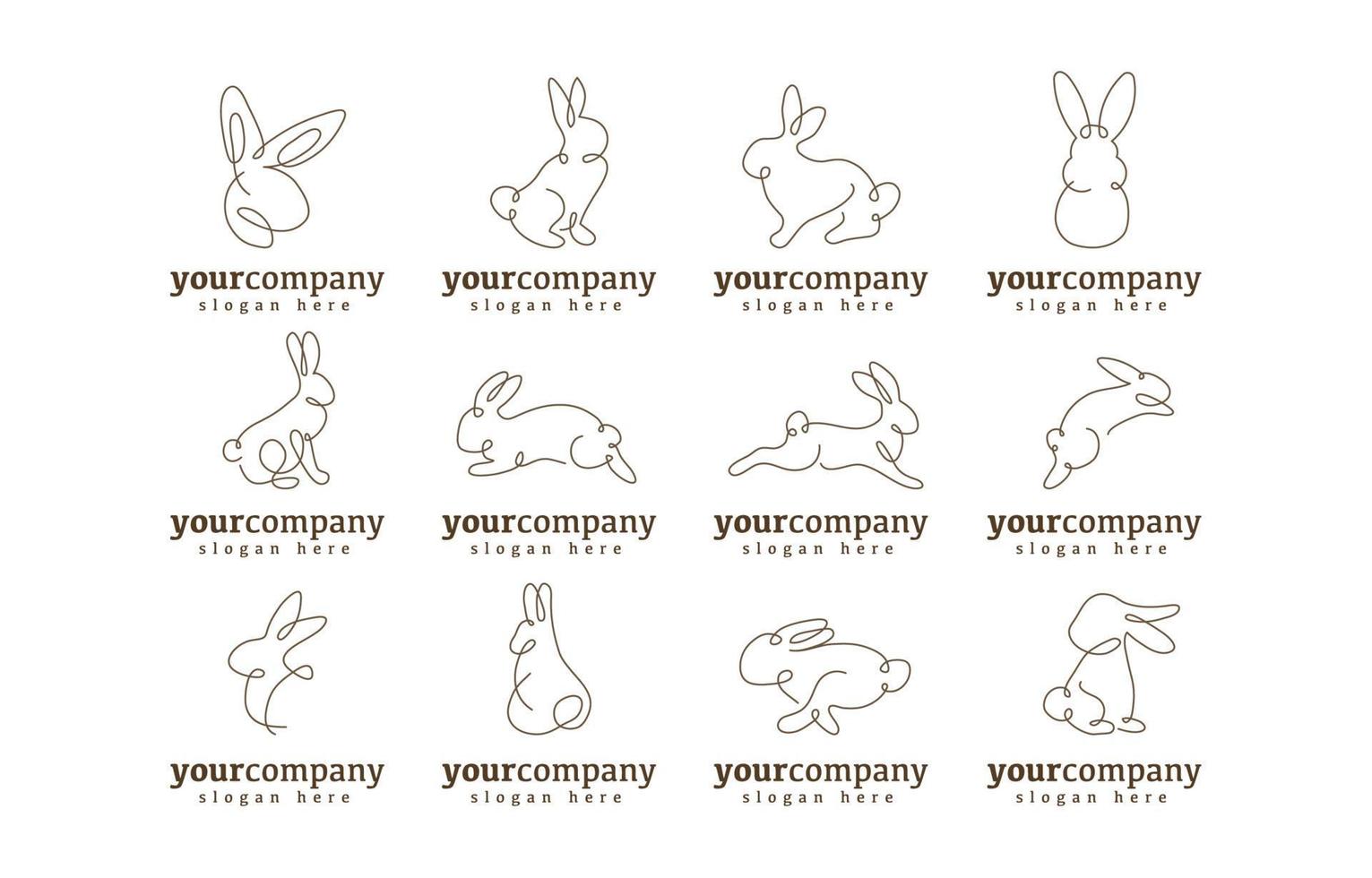 One lIne Rabbit Logo Template vector