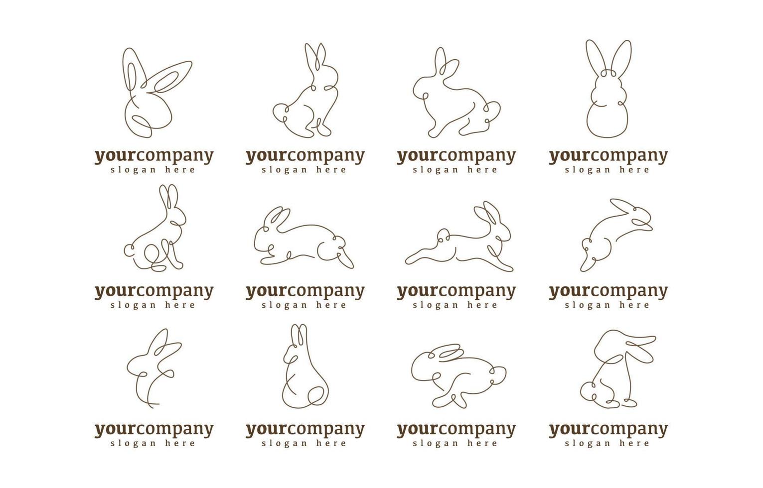 One lIne Rabbit Logo Template vector