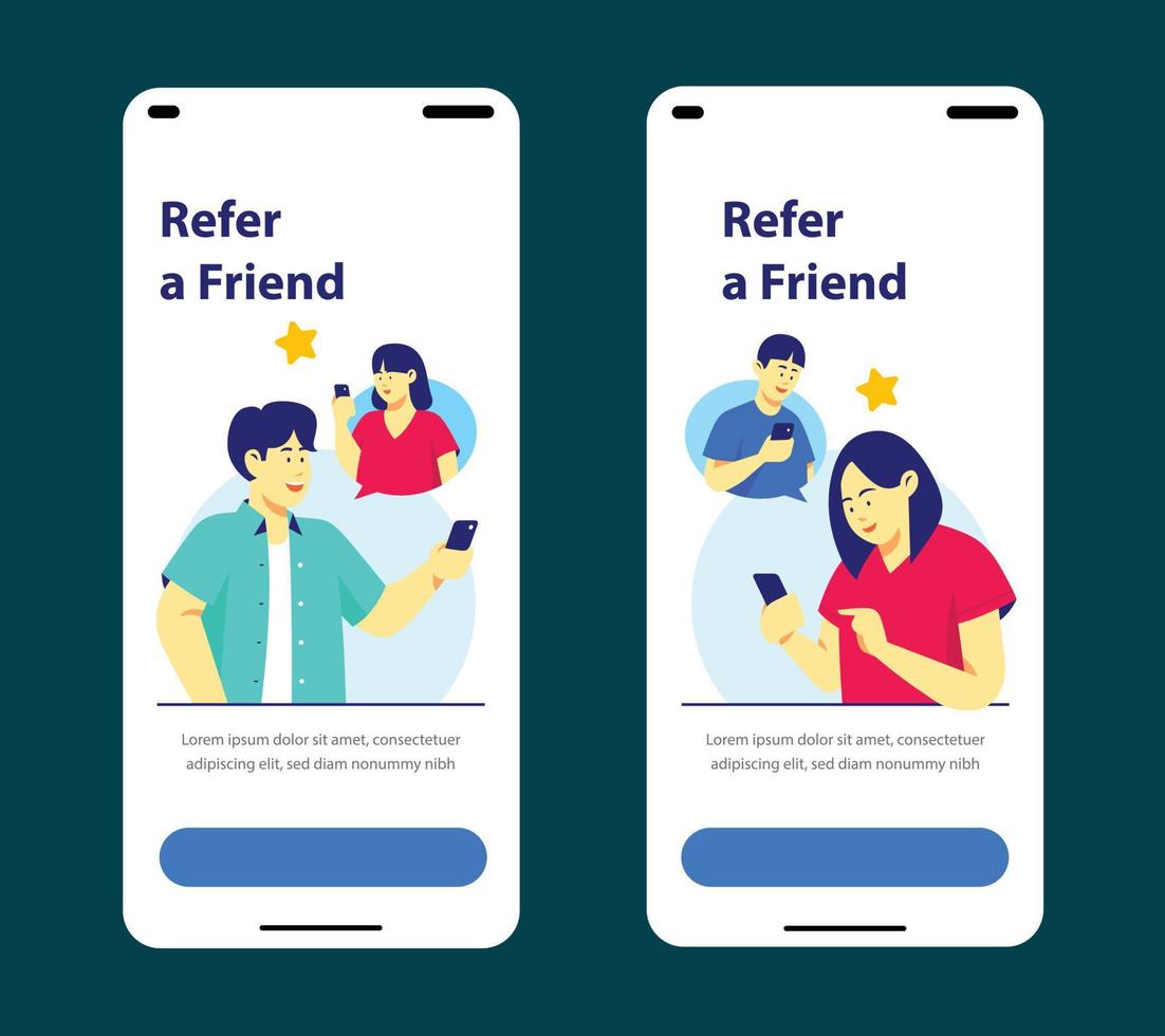 Refer a Friend Mobile Apps Concept Illustration vector