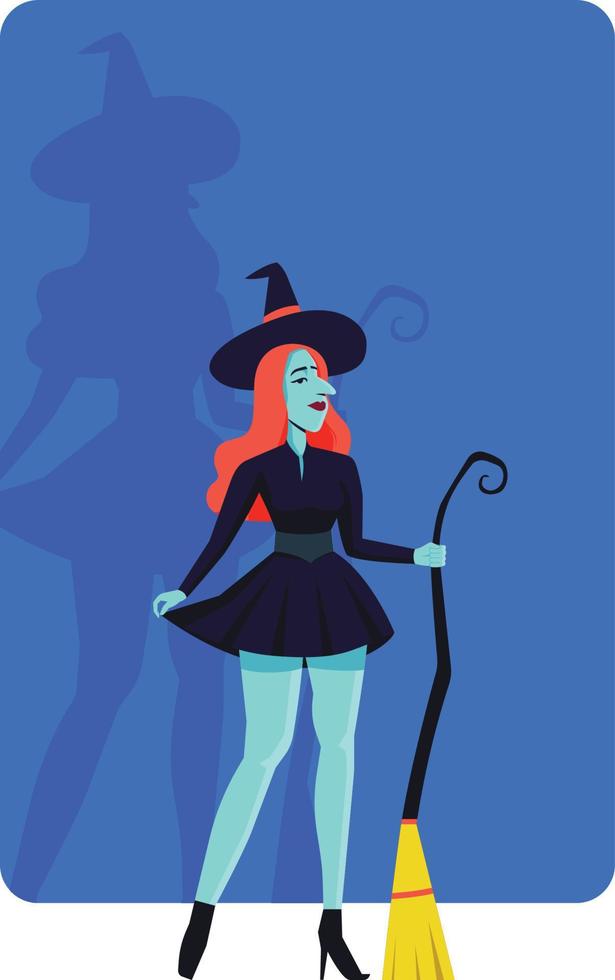 personaje de bruja de halloween vector