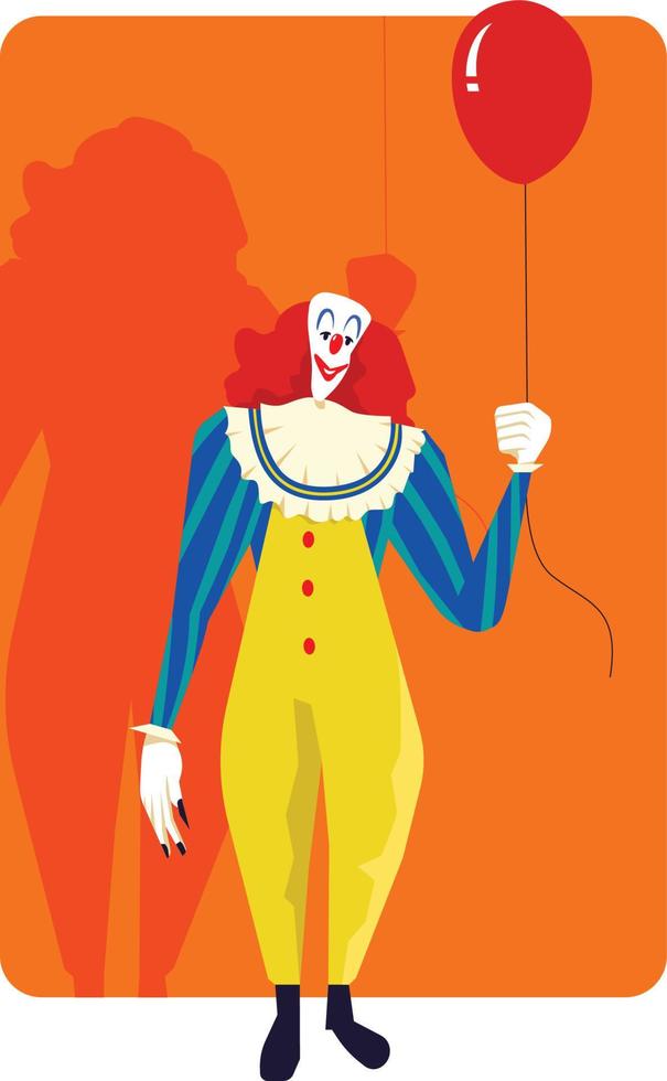 payaso personaje de halloween vector