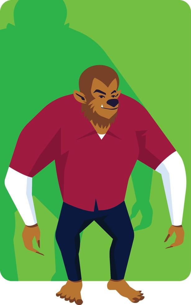 hombre lobo personajes de halloween vector