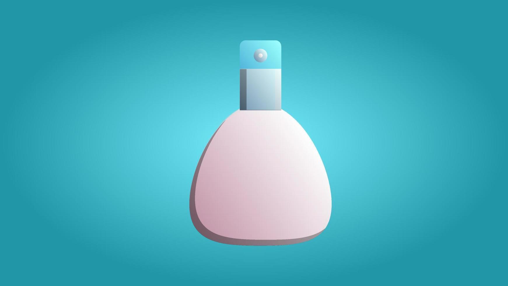 Trendy beautiful beauty glamorous trendy pink fragrant tasty perfume cologne on a blue background. Vector illustration