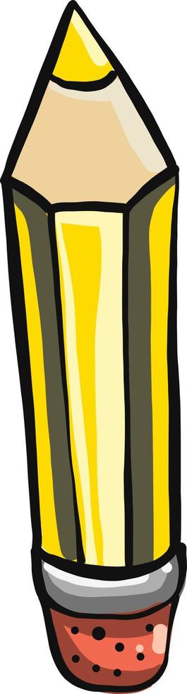 Yellow pencil, illustration, vector on a white background.