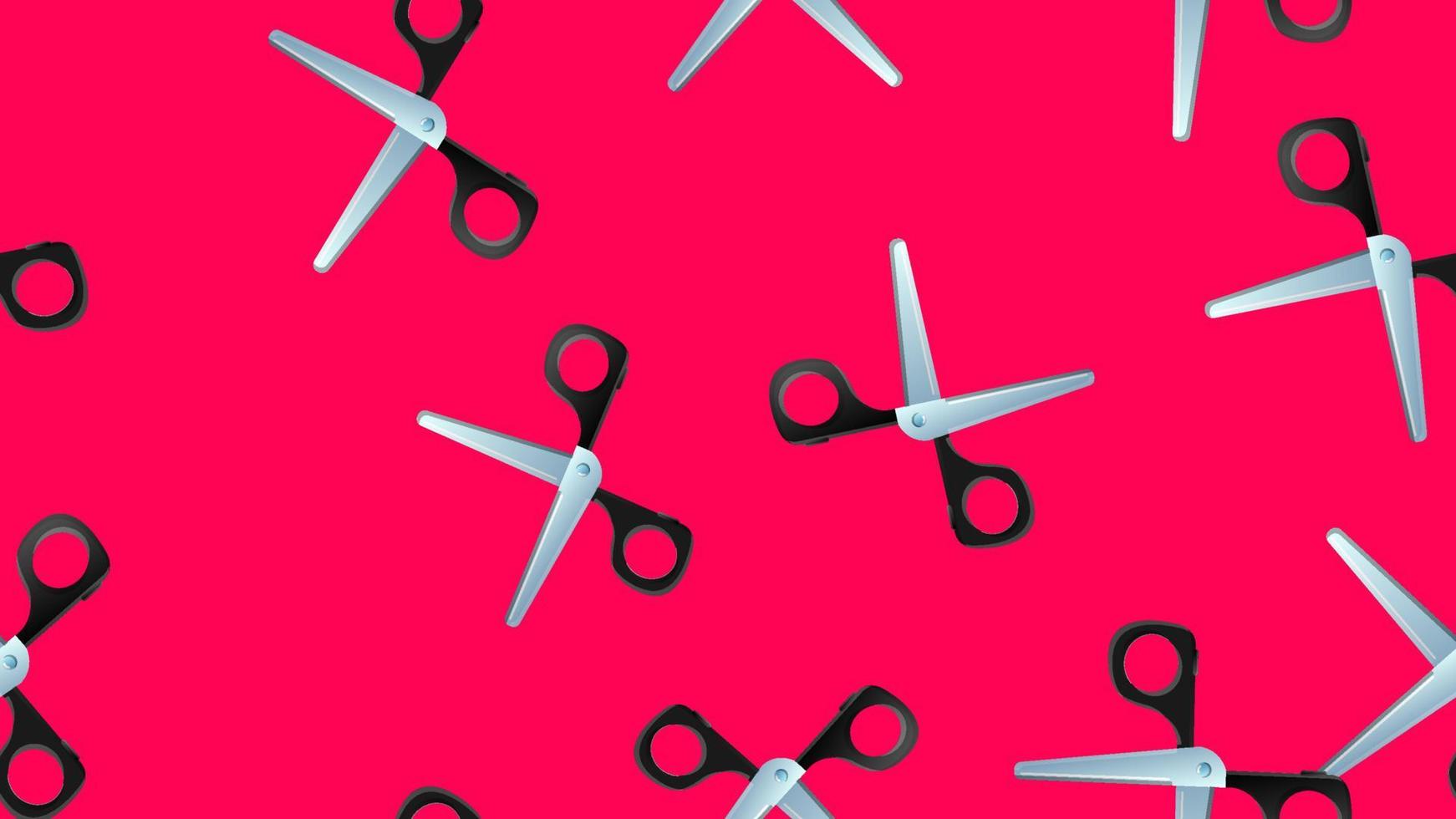 Hair products theme scissors , cartoon seamless pattern background vector