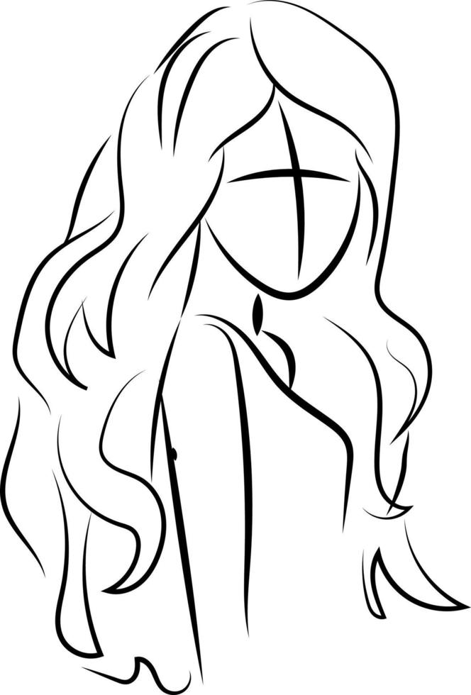 Girl with no face illustration vector on white background 13632106