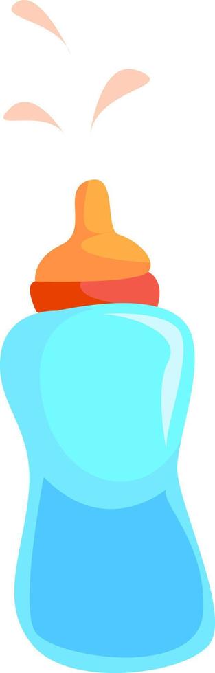 Bottle with milk, illustration, vector on white background.