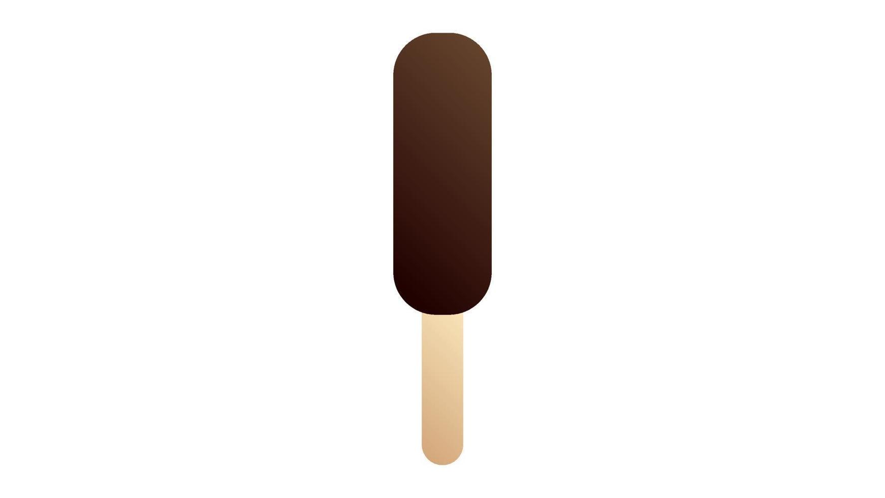 Ice cream covered with chocolate on wooden stick vector