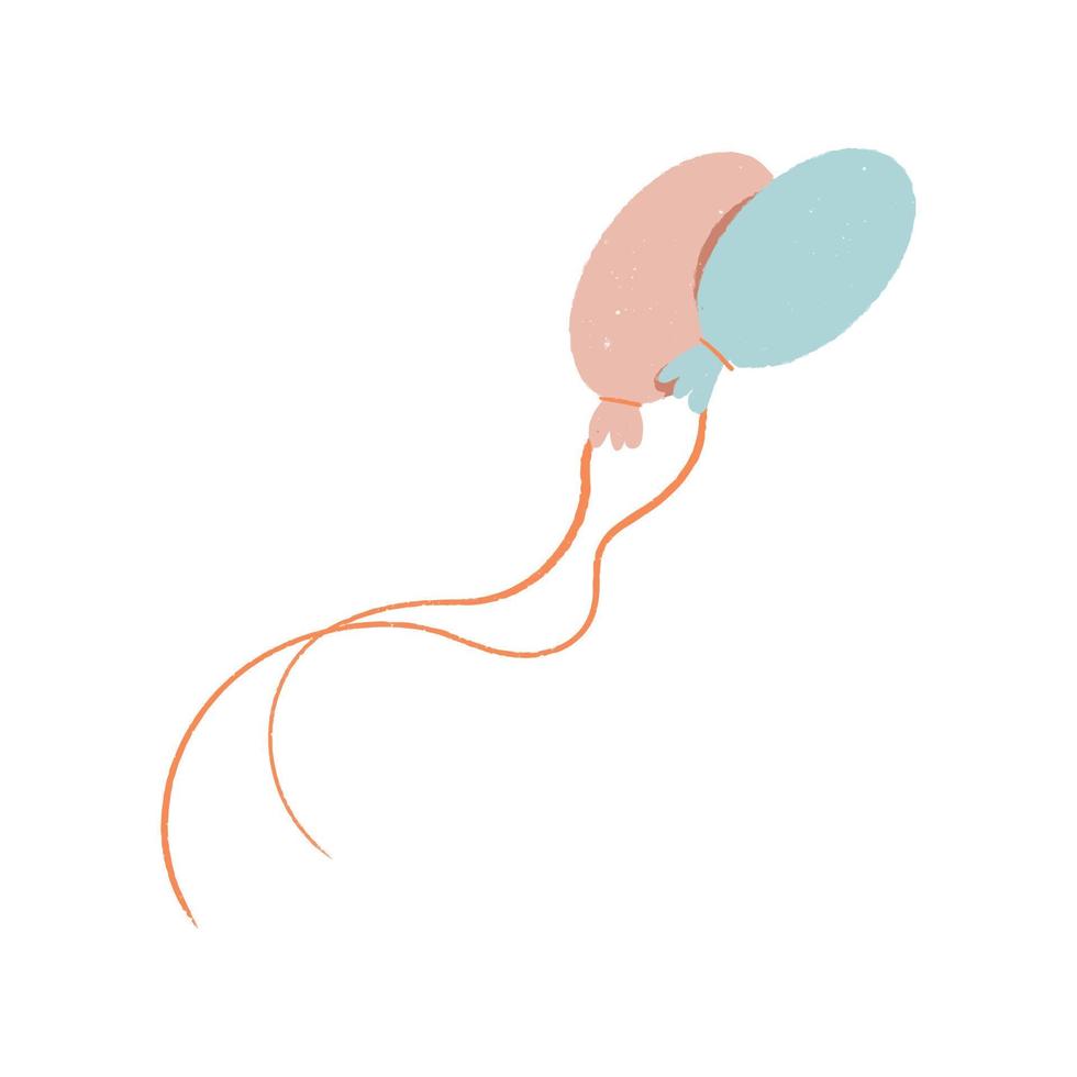 Balloons. helium balloons. Decoration for gender party. Hand drawn party vector