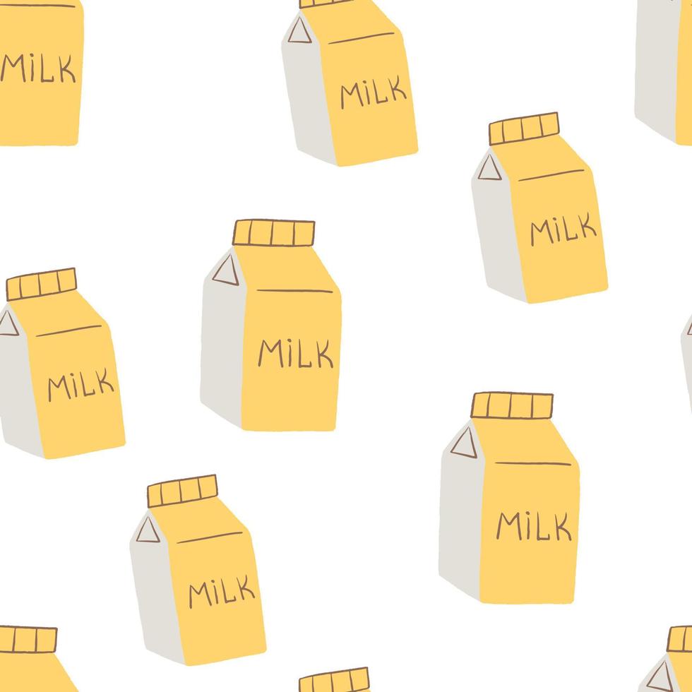 Seamless pattern milk in a package vector