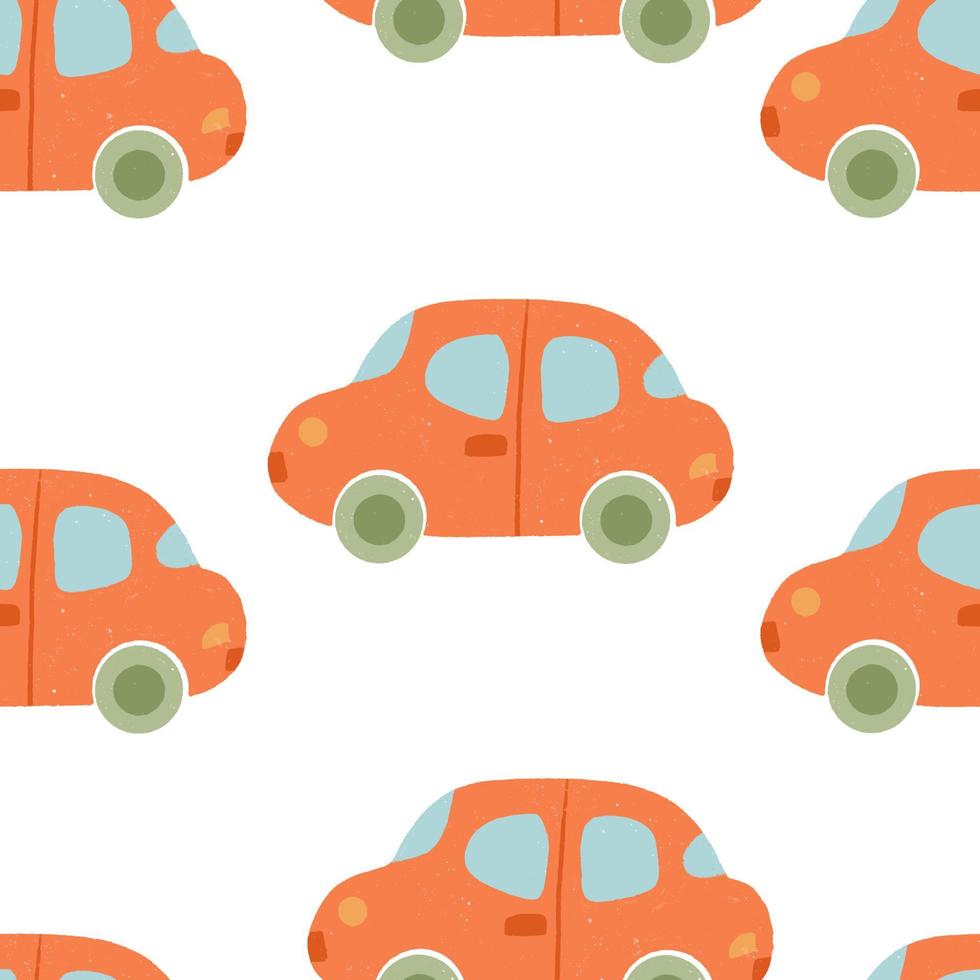 Seamless pattern is car in a hand drawn style vector
