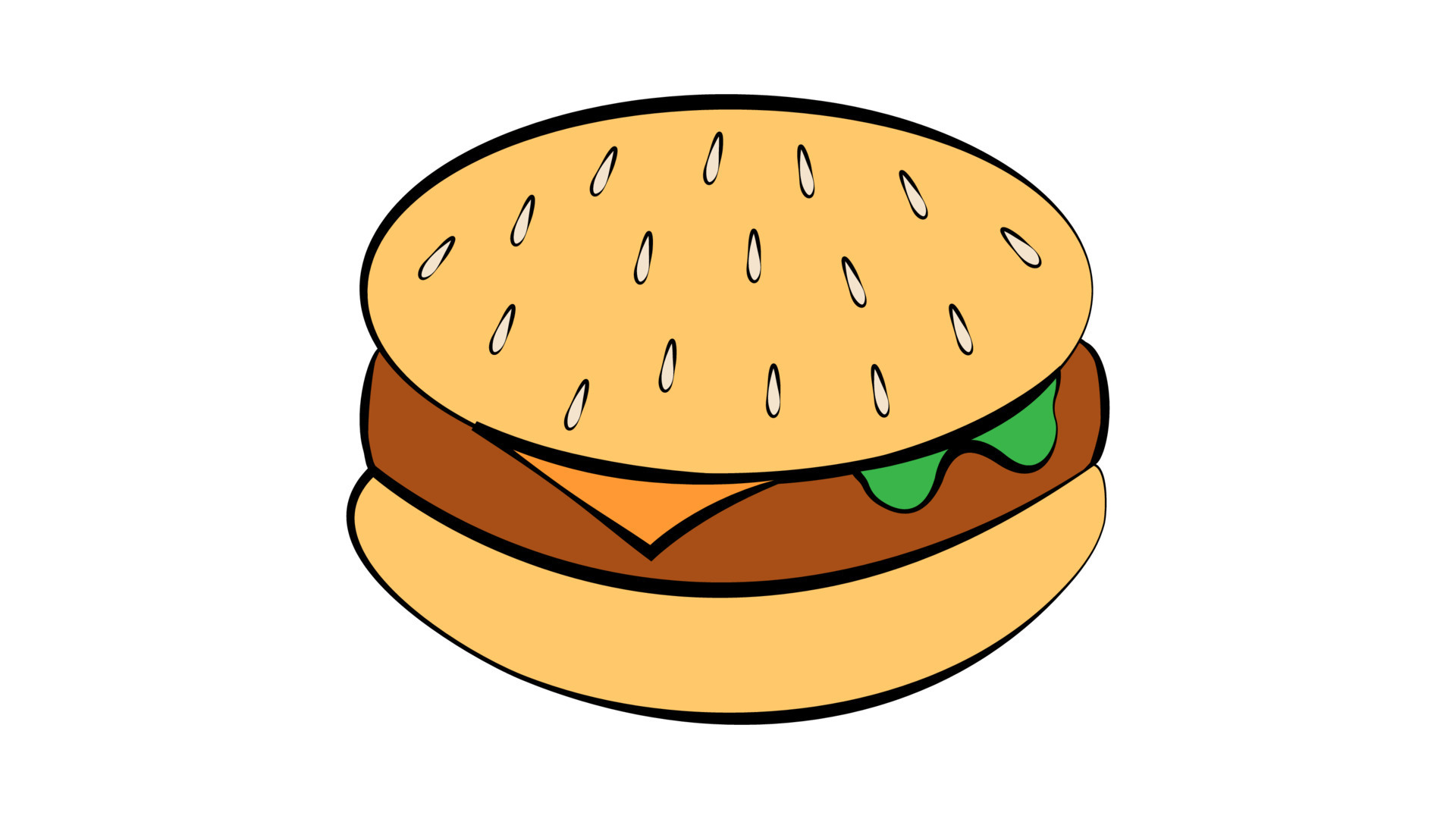 Sticker Hamburger explose. Vector illustration 