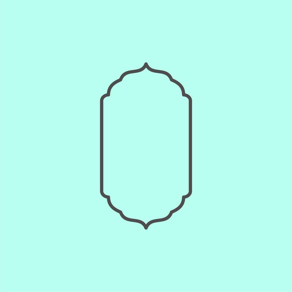 simple ornament islamic line frame vector