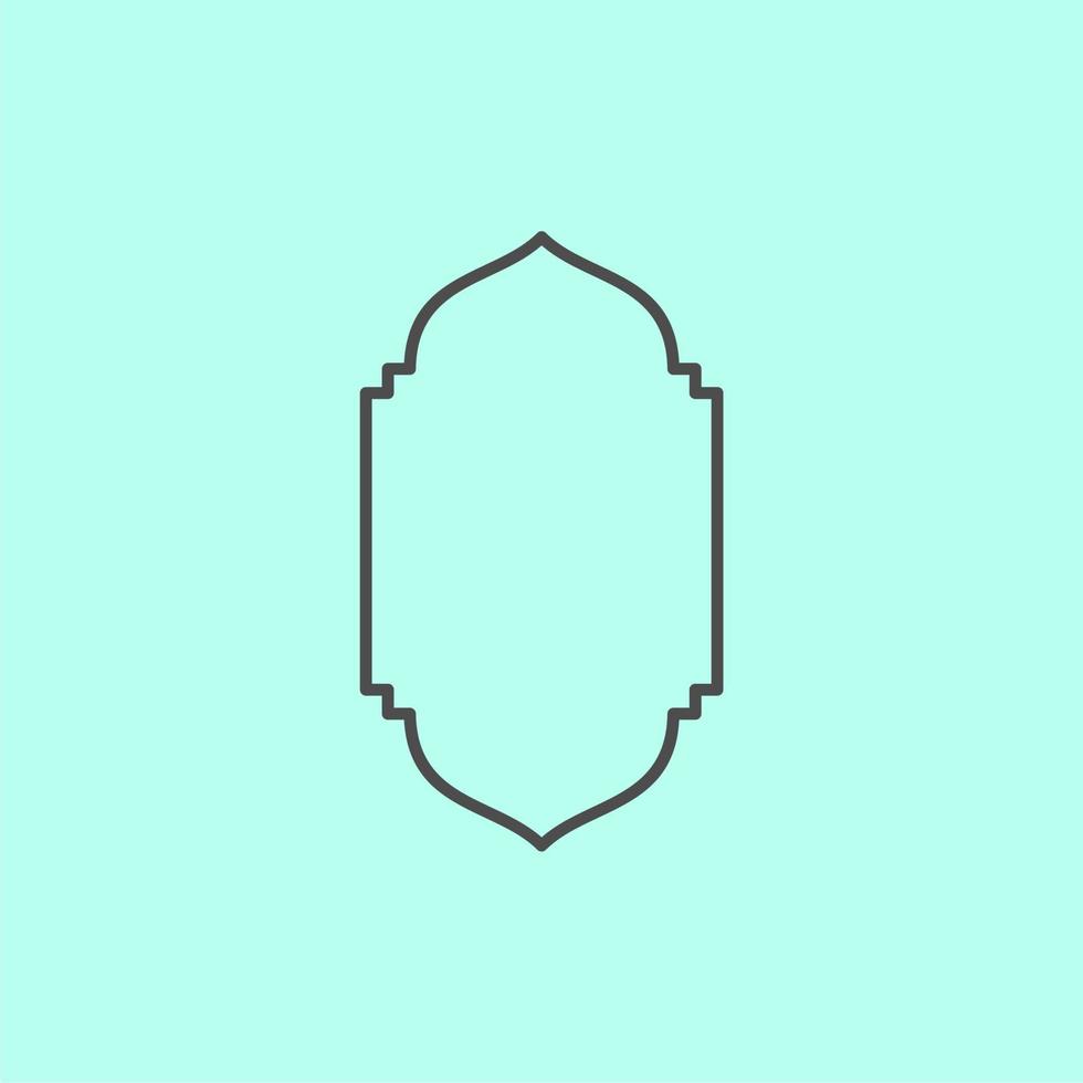 simple ornament islamic line frame vector