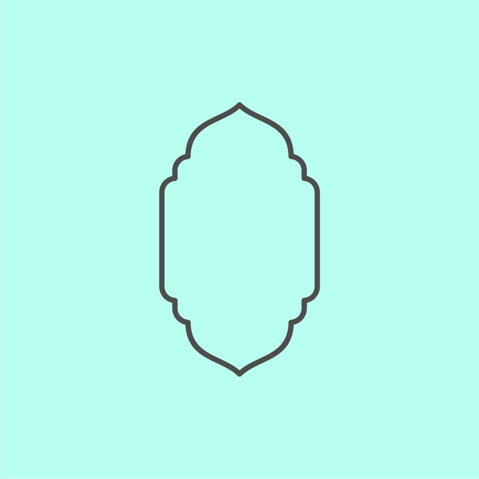 simple ornament islamic line frame vector