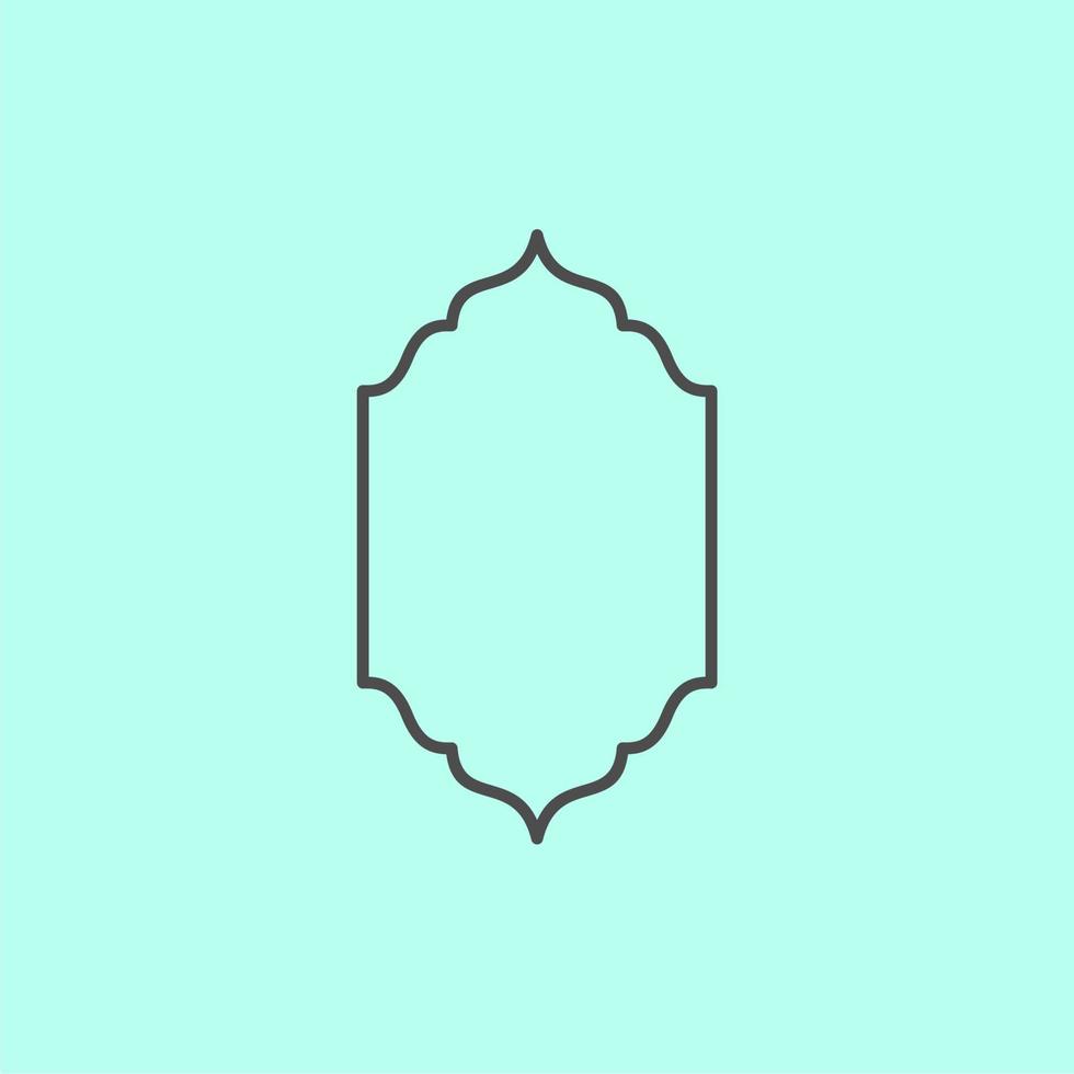 simple ornament islamic line frame vector