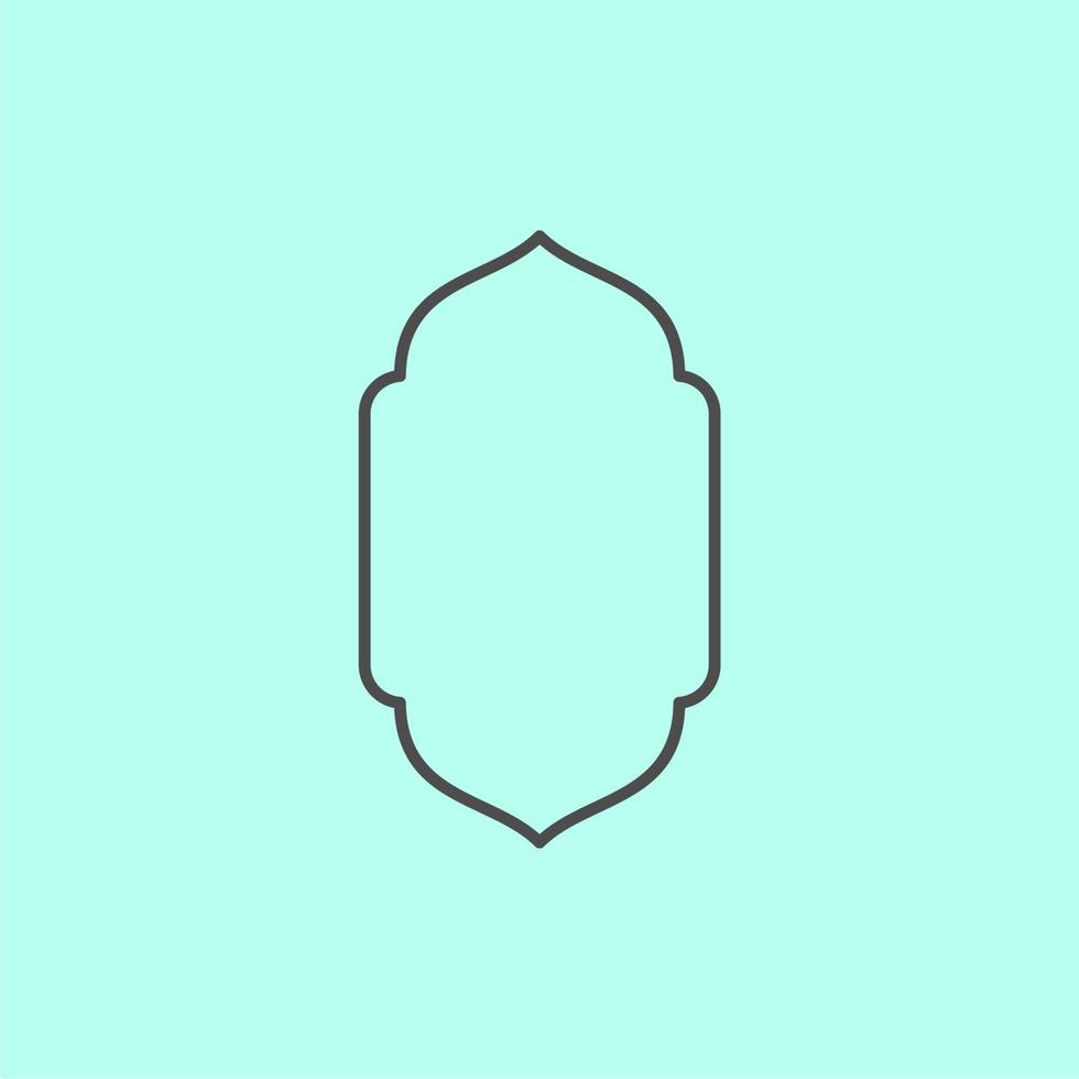 simple ornament islamic line frame vector