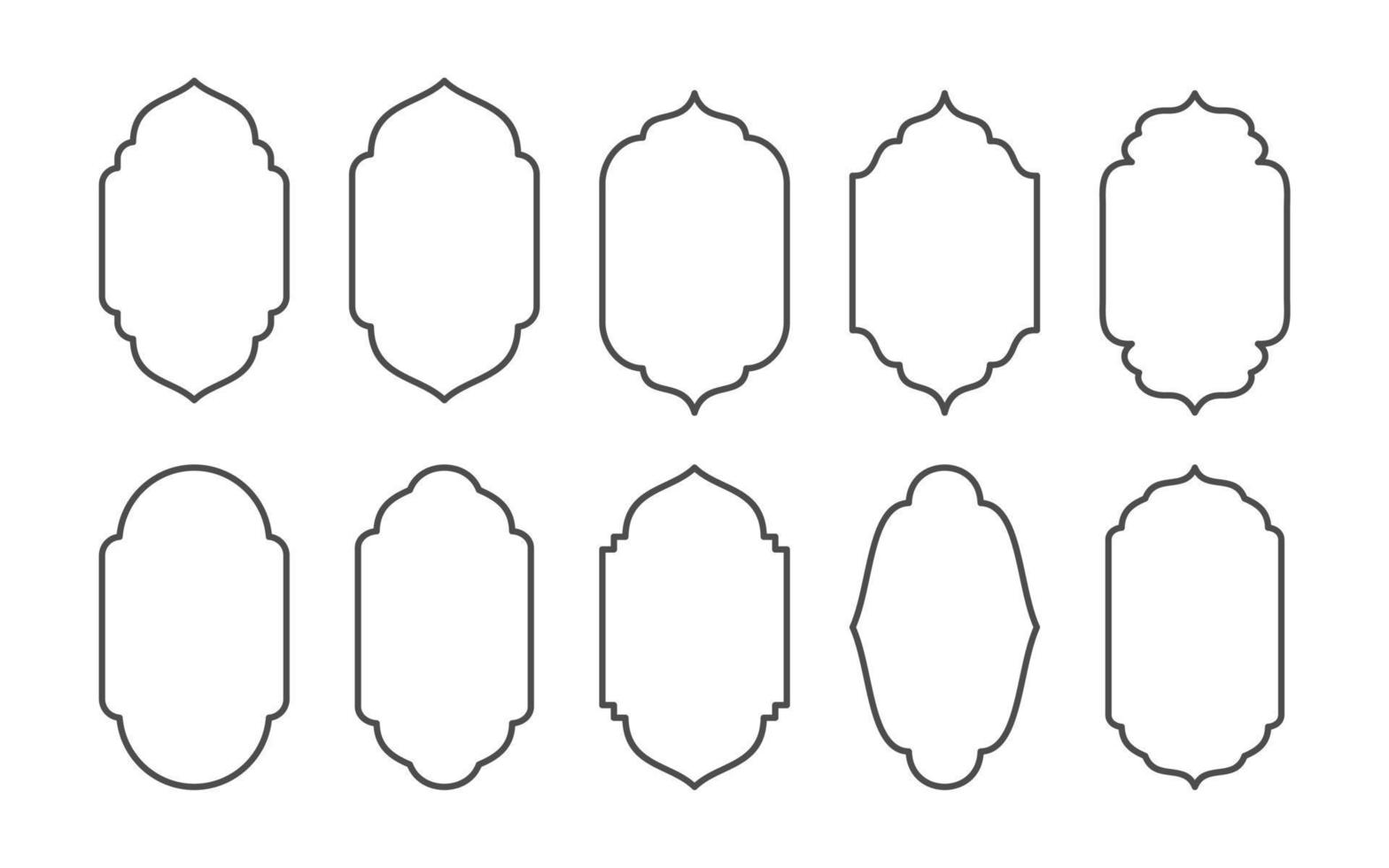 simple ornament islamic line frame vector