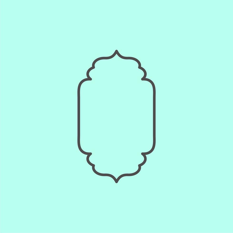 simple ornament islamic line frame vector