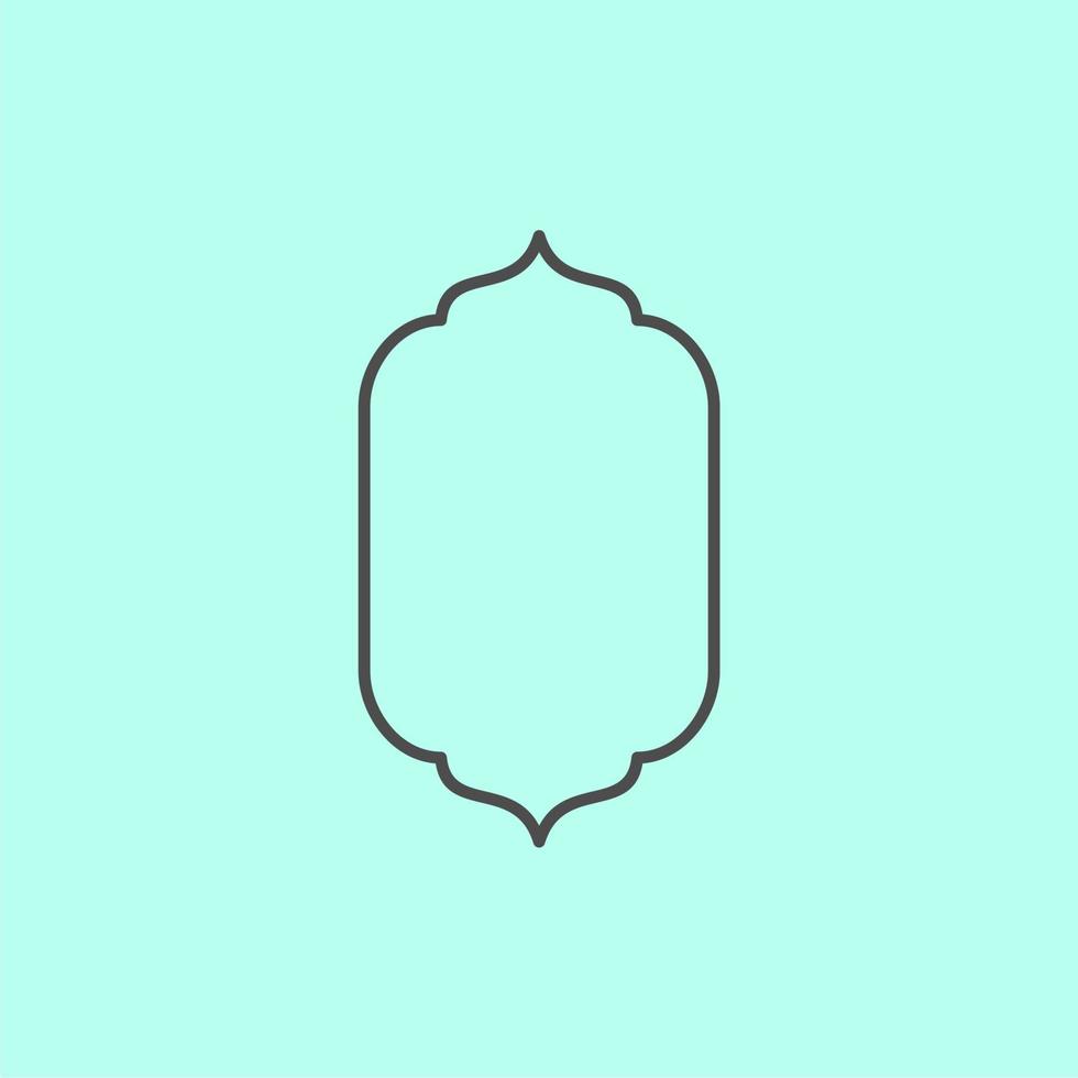 simple ornament islamic line frame vector