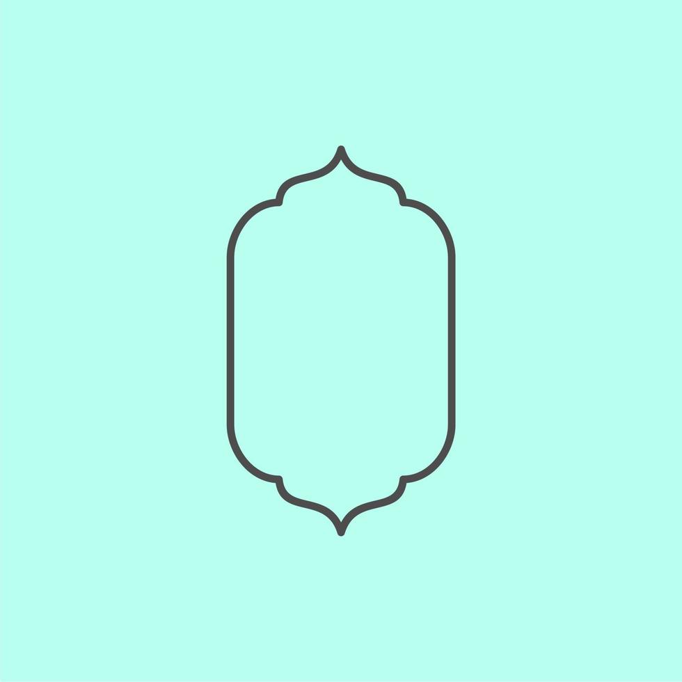 simple ornament islamic line frame vector