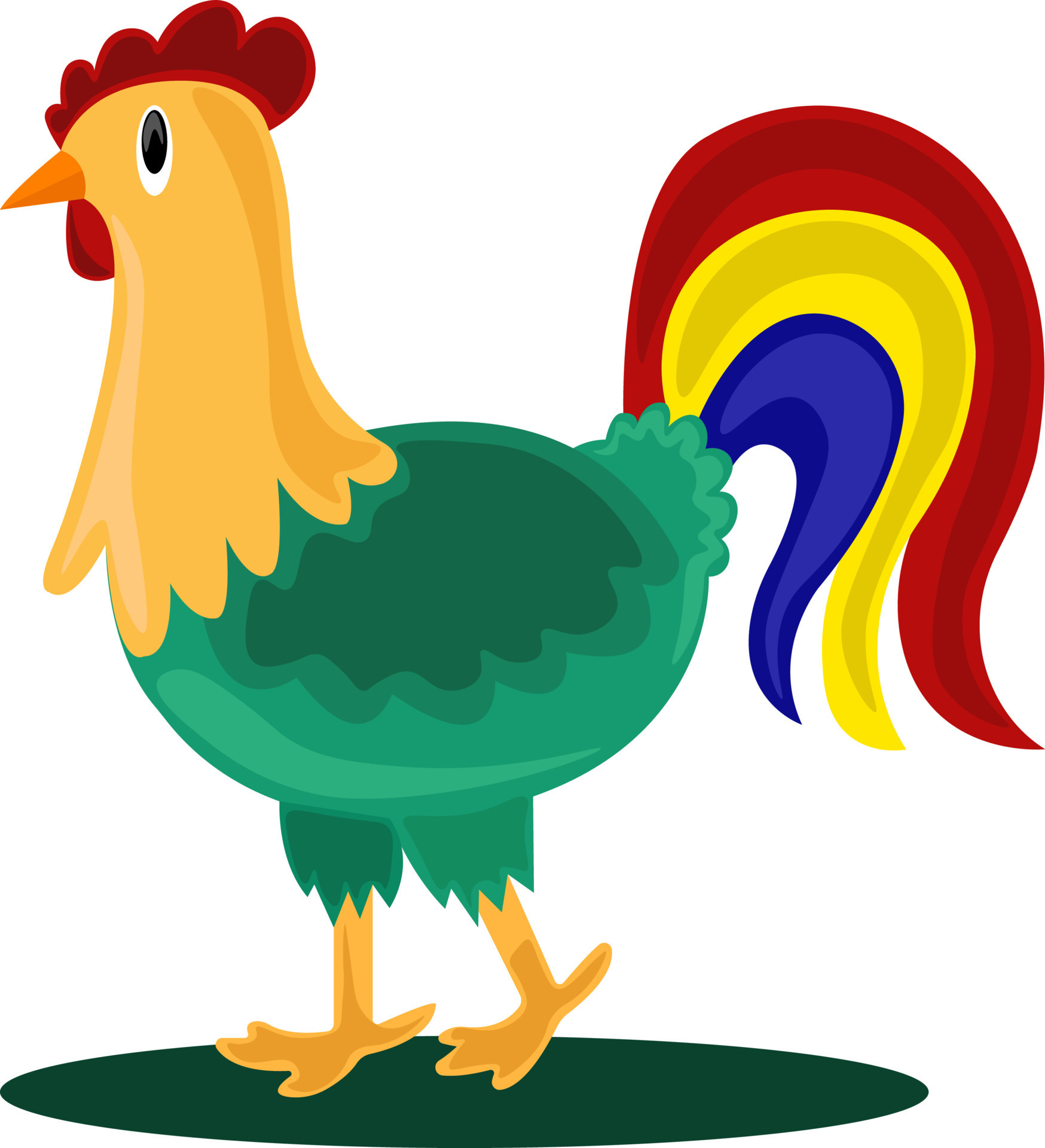Rooster with colorful tail, illustration, vector on white background.  13632694 Vector Art at Vecteezy