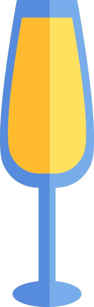 Champagne in glass, illustration, vector on a white background.