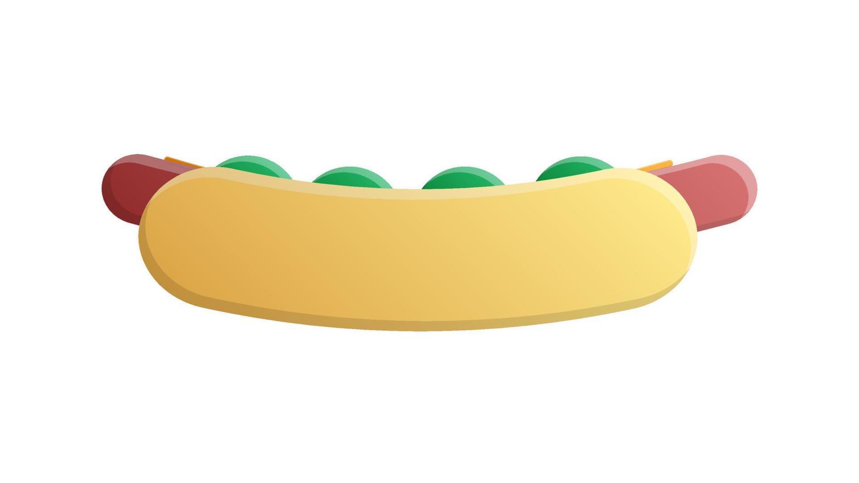 hot dog on white background, vector illustration. bun with sausage, ketchup, mustard. hearty filling, a harmful dish. delicacy for children and adults. delicious hot dog for lunch