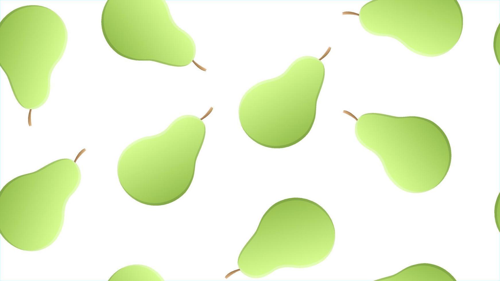 Watercolor Pears Seamless Background Pattern.Hand Painted Minimalist Seamless Pattern with Watercolor Whole Pears and Green Leaves vector