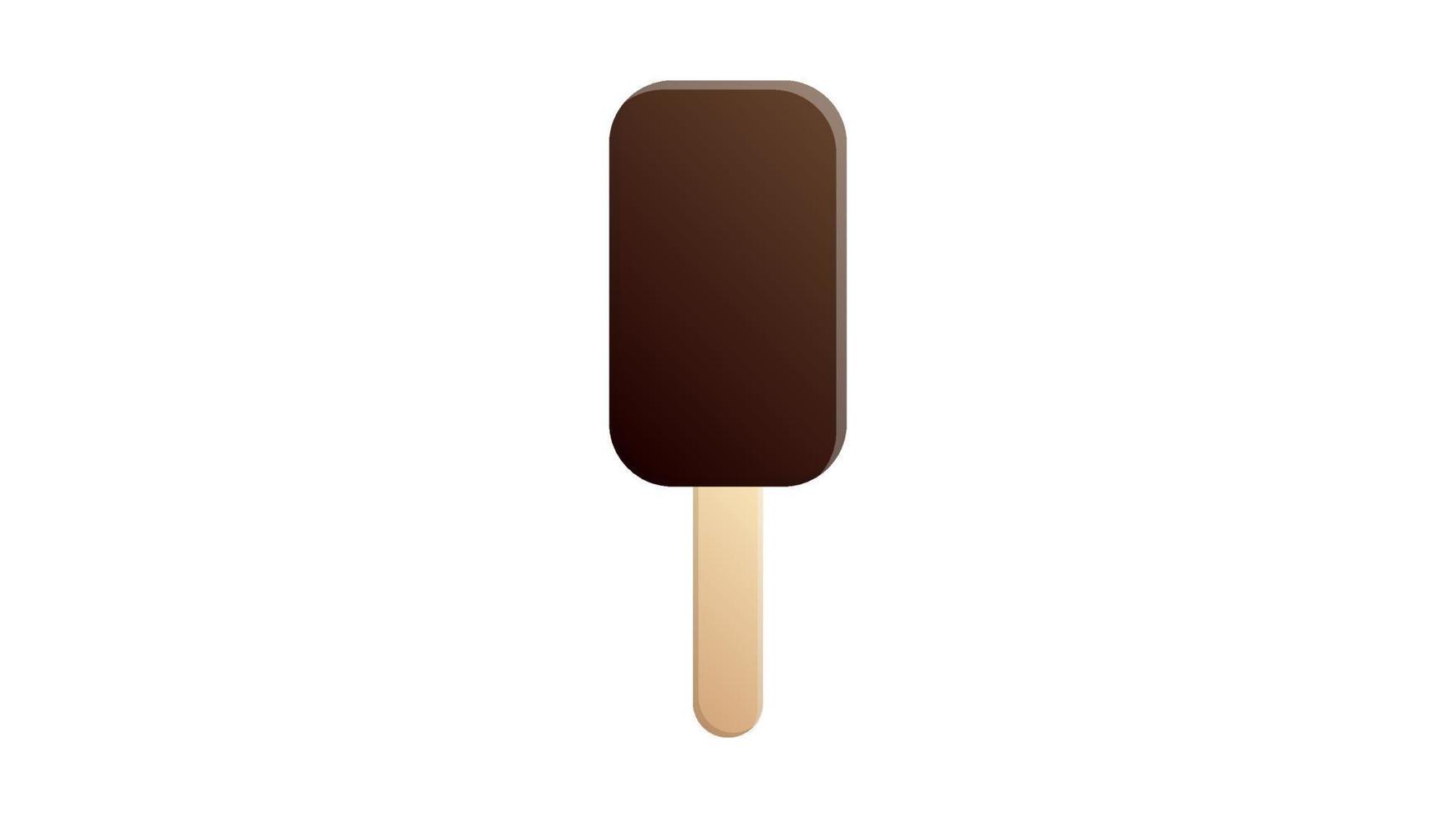 helado en un palo sobre un fondo blanco, ilustración vectorial. helado blanco y negro en chocolate marrón. postre dulce de leche para niños y adultos vector