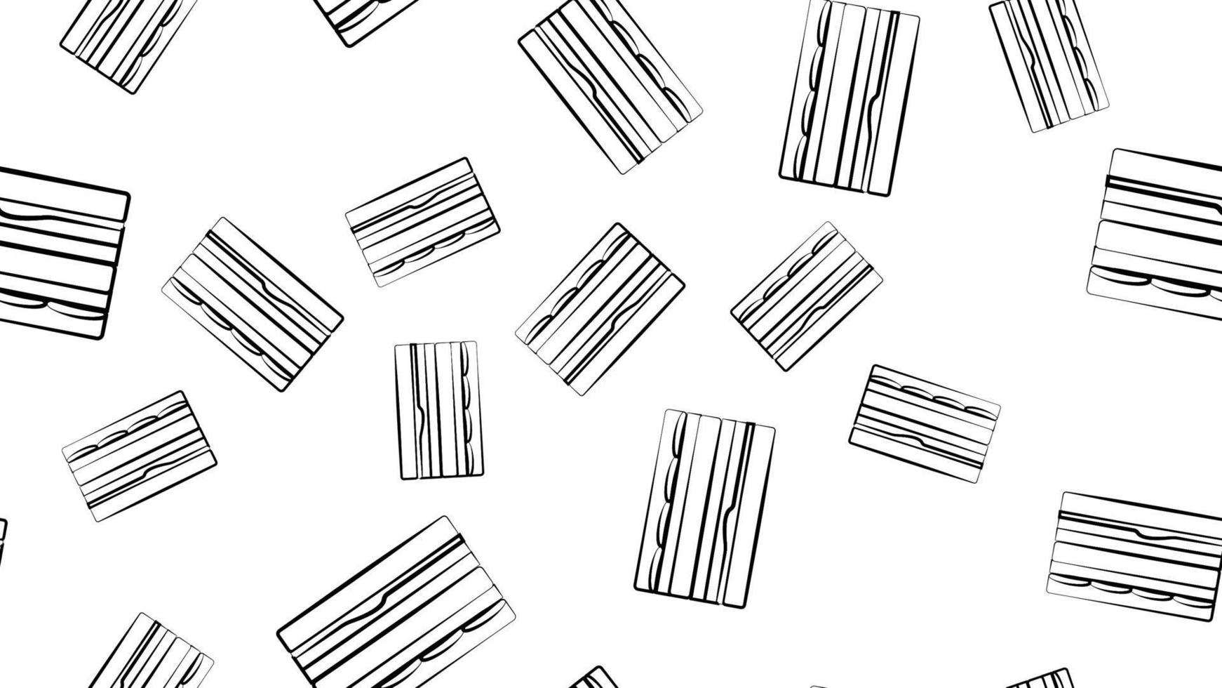 sandwich on white background, pattern, vector illustration. home and restaurant decor, stylish wallpaper. in the style of a pencil drawing. black and white stylish decor. fast food, quick bite