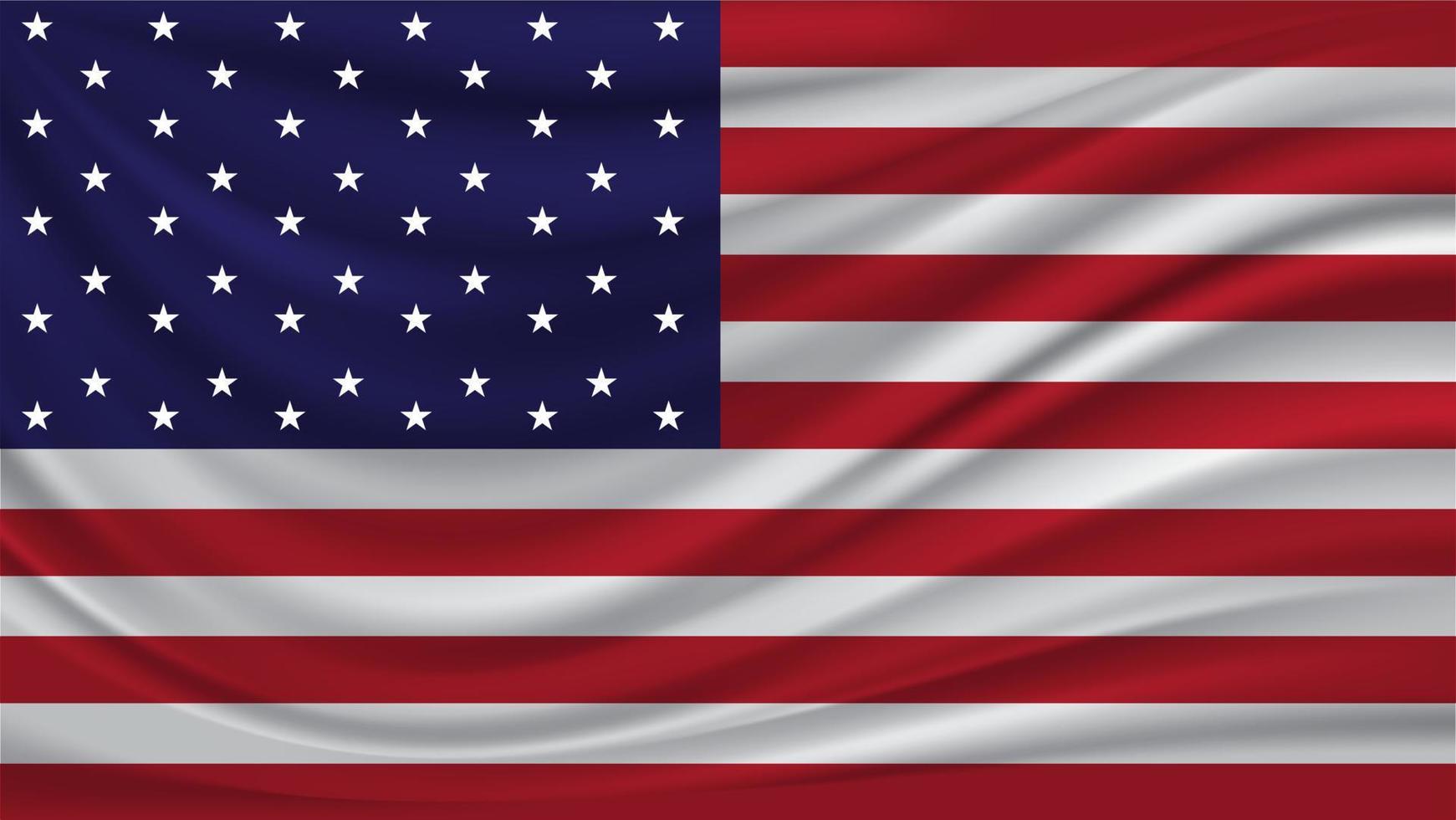 diseño de plantilla de bandera de estados unidos realista vector