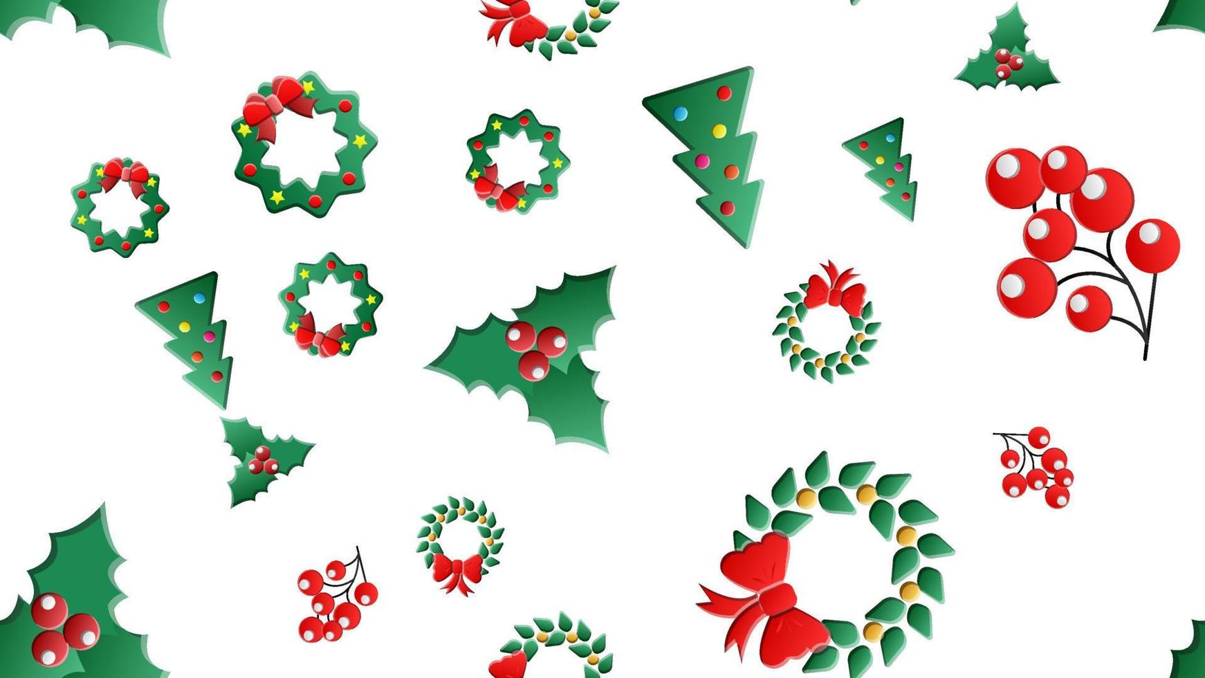 Seamless pattern with icons of christmas items. Vector illustration