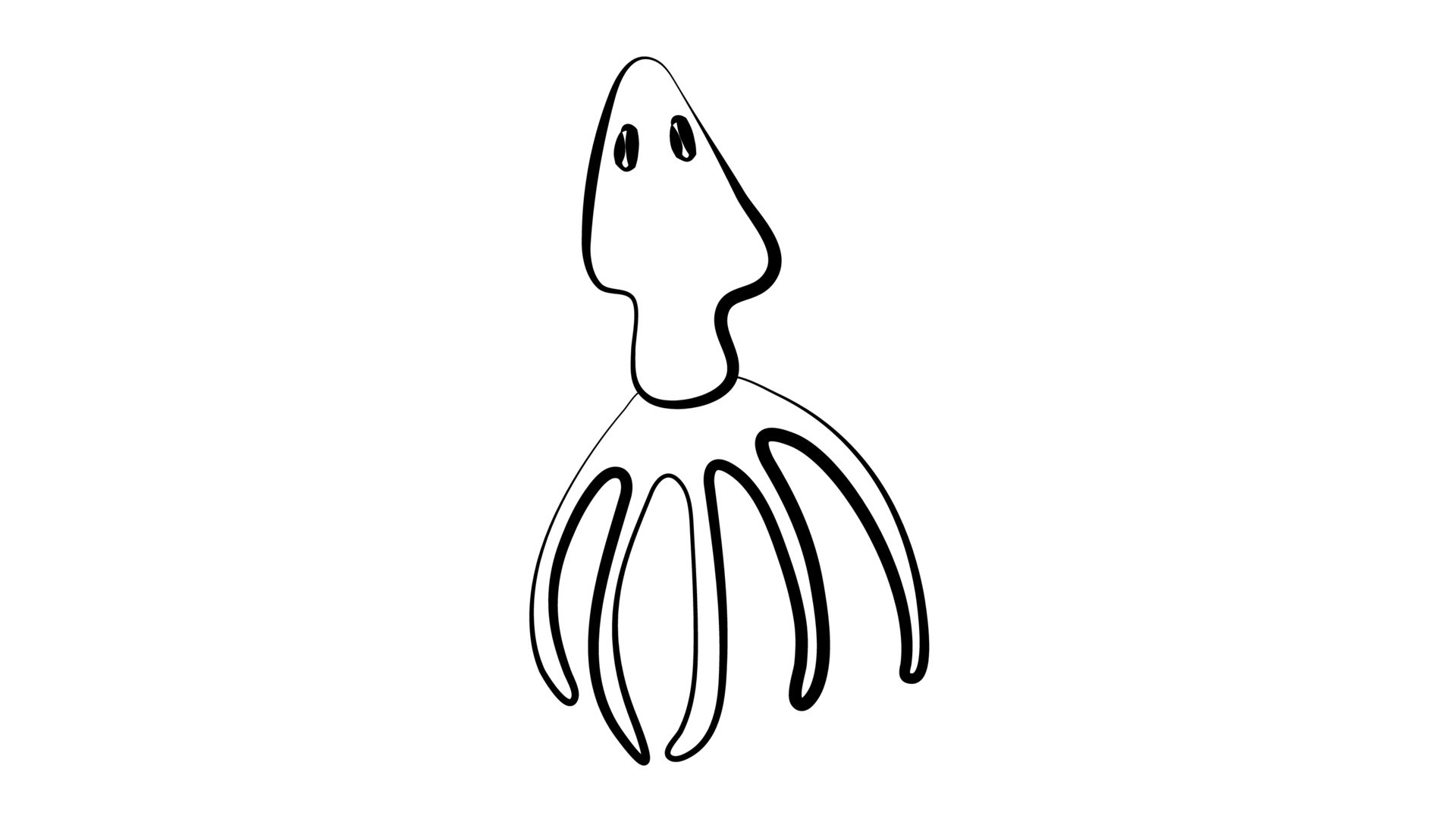Black and white isolated squid icon on white backdrop 13632990 Vector