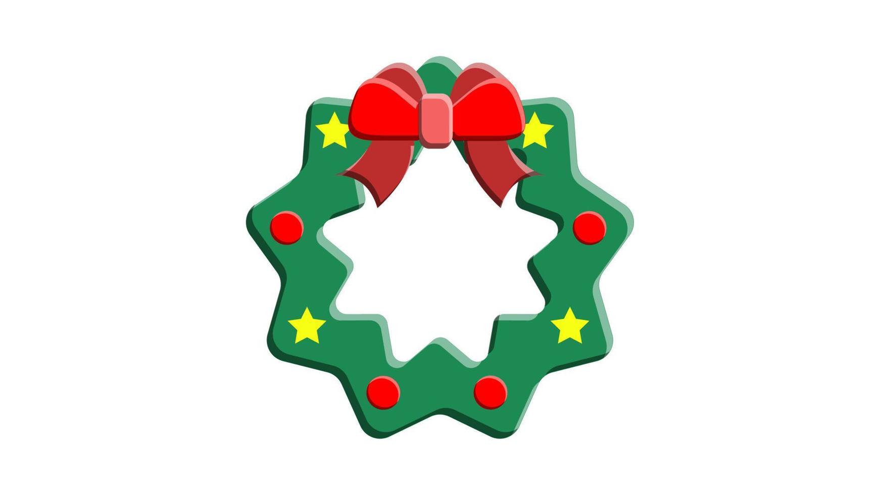 corona navideña redonda con ramas de muérdago aisladas en blanco. para diseño festivo, anuncios vector