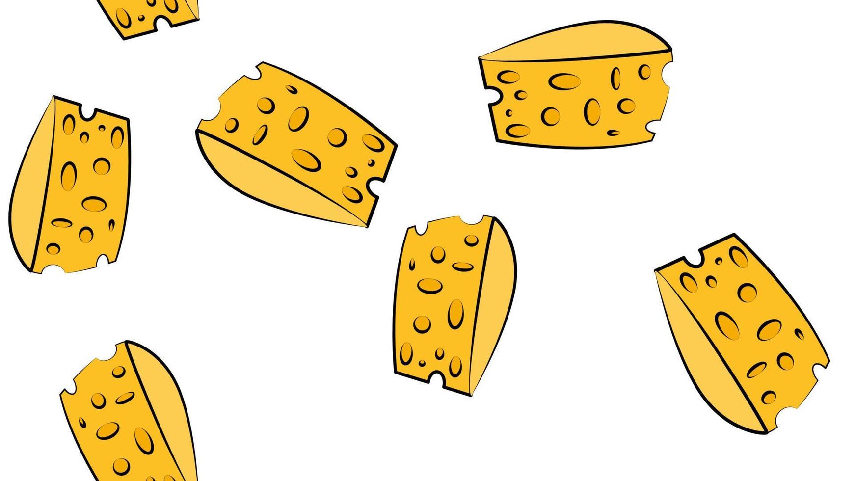 Cheese seamless pattern with flat line icons. Vector background, illustrations of parmesan, mozzarella, yogurt, dutch, ricotta, butter, blue chees piece for dairy product store. Orange, white color